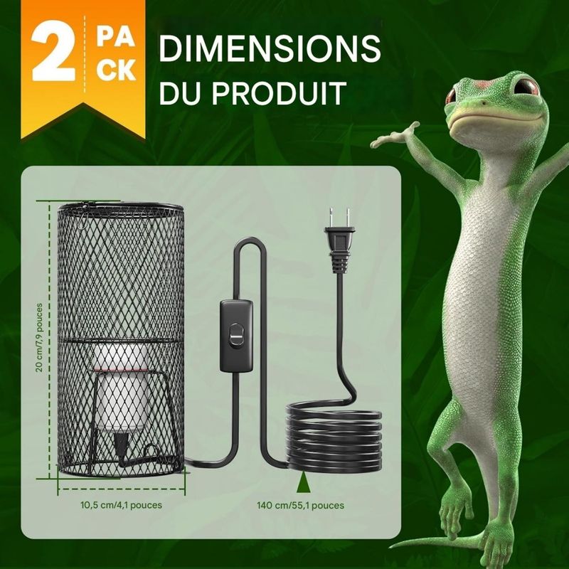 ZooVenture bande de protection pour lampes chauffantes reptiles sans lampe