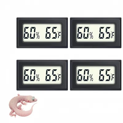 ZooVenture Thermomètre hygromètre numérique mini lot de 4 pour reptiles