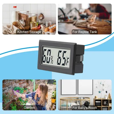 ZooVenture Thermomètre hygromètre numérique mini lot de 4 pour reptiles