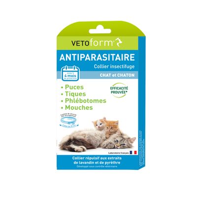 Vetoform - Antiparasitaires chat Antiparasitaire Chat et Chaton - 1 Collier