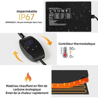 ZooVenture Tapis chauffant pour terrarium reptiles