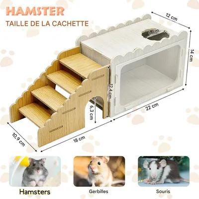 ZooVenture Maison Pour Hamster Multi - Chambres Pour Petits Animaux