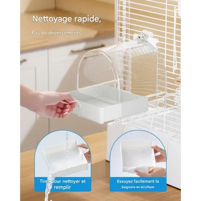 ZooVenture Baignoire pour oiseaux transparente