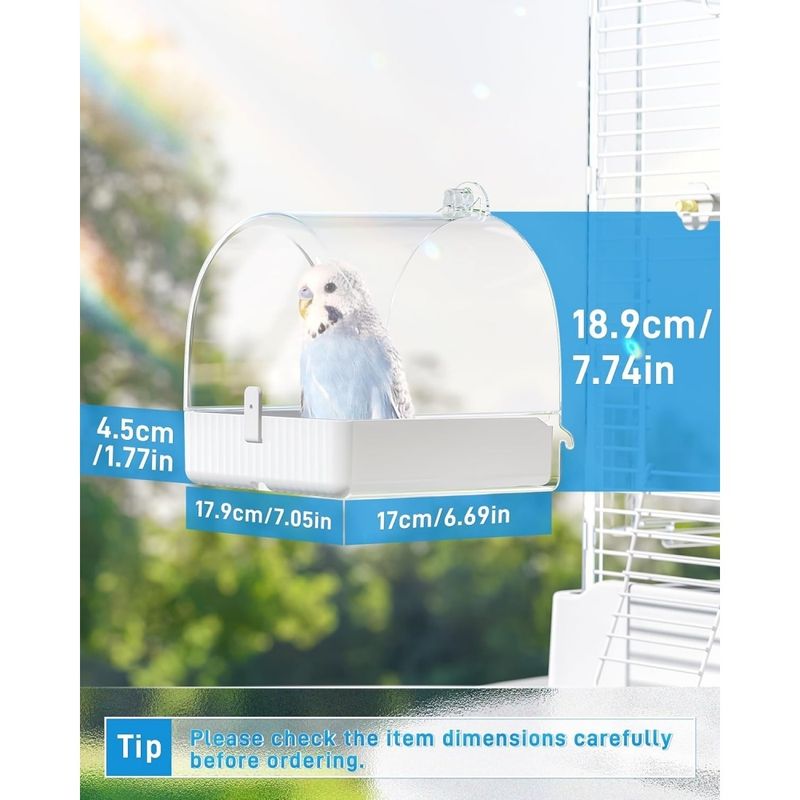 ZooVenture Baignoire pour oiseaux transparente