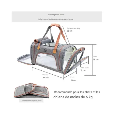 ZooVenture Sac de transport pour chat et chien