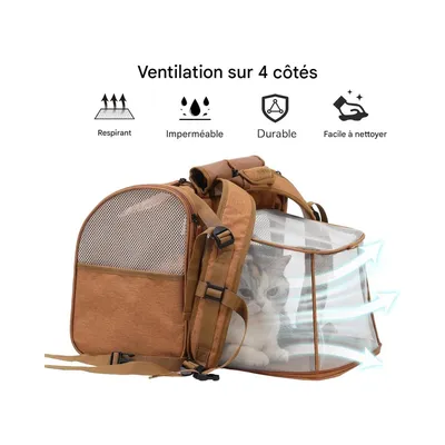 ZooVenture Sac à dos extensible pour chat et petit chien