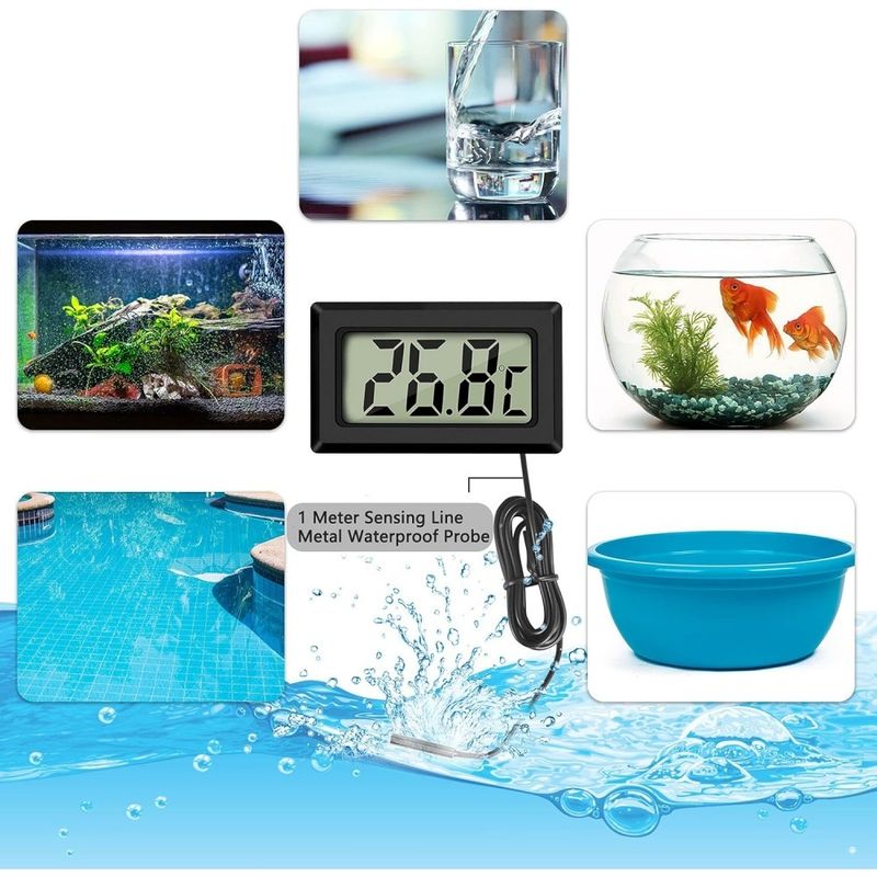 ZooVenture Thermomètre Avec Sonde Imperméable 4 Pièces Pour Aquarium