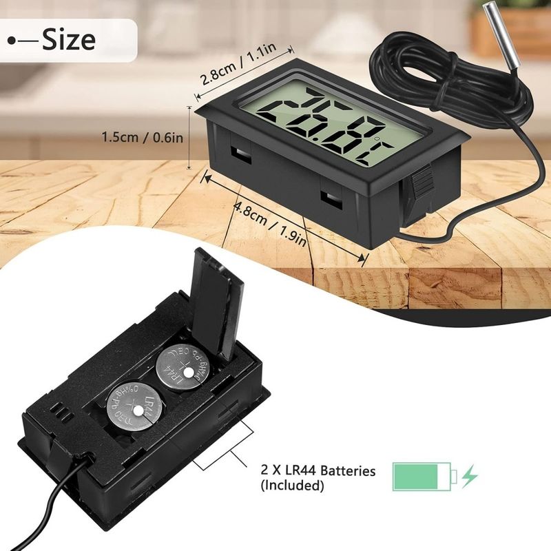 ZooVenture Thermomètre Avec Sonde Imperméable 4 Pièces Pour Aquarium