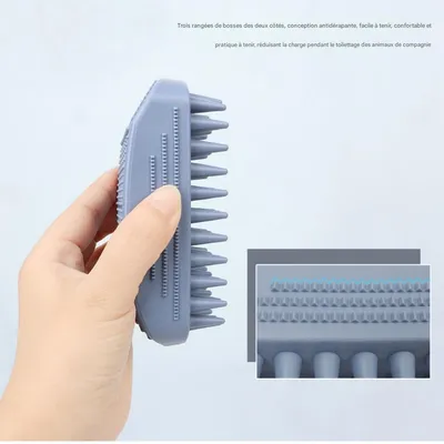 ZooVenture Brosse de bain et de massage en caoutchouc pour chien et chat