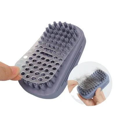 ZooVenture Brosse de bain et de massage en caoutchouc pour chien et chat