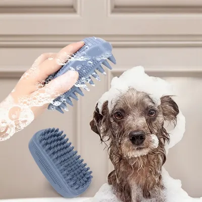 ZooVenture Brosse de bain et de massage en caoutchouc pour chien et chat