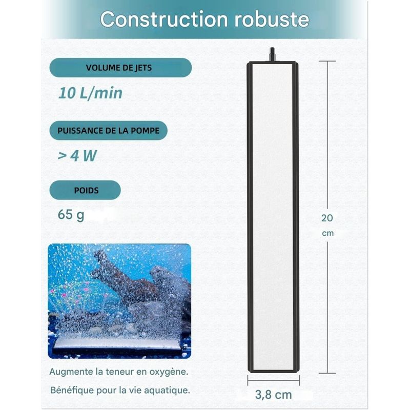 ZooVenture Diffuseur De Microbulles En Barre D'Air 8 Pouces Pour Aquarium