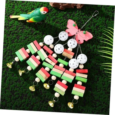 ZooVenture Jouet de mâchouillage en bois pour oiseaux