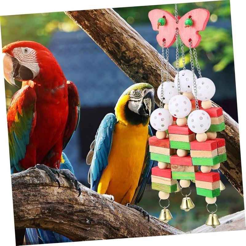 ZooVenture Jouet de mâchouillage en bois pour oiseaux