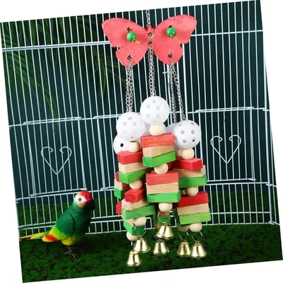 ZooVenture Jouet de mâchouillage en bois pour oiseaux