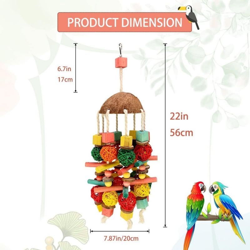 ZooVenture Jouet À Mâcher En Bois Naturel Pour Oiseaux