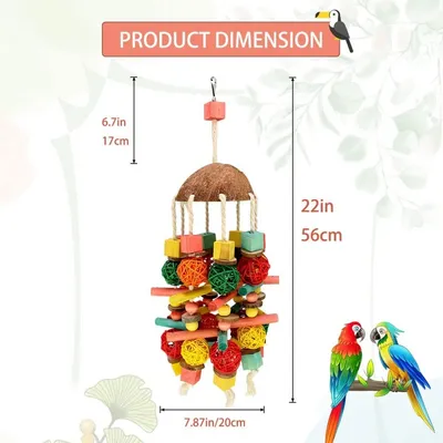 ZooVenture Jouet À Mâcher En Bois Naturel Pour Oiseaux