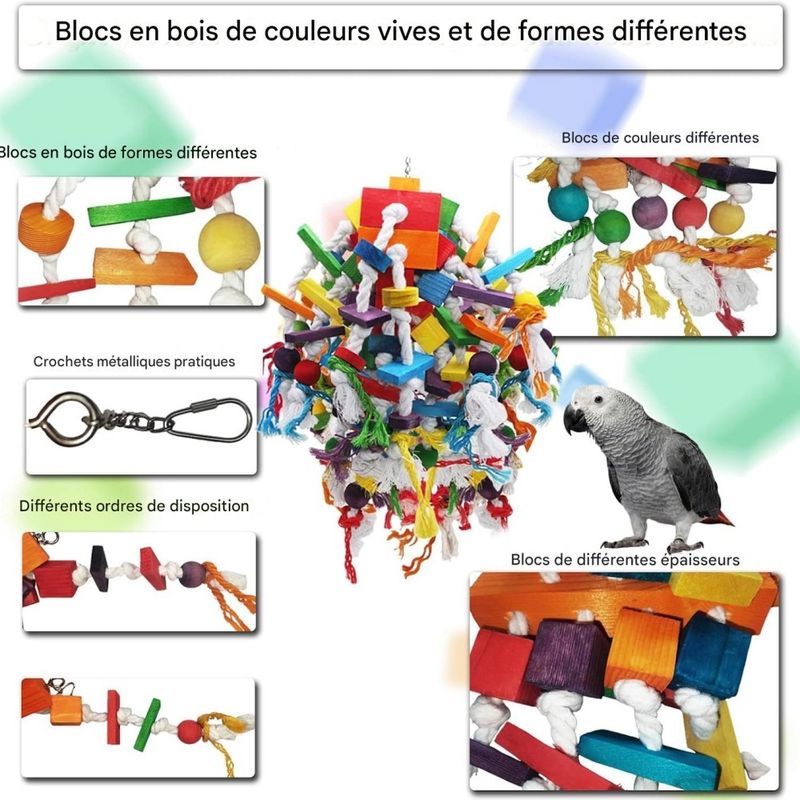 ZooVenture Jouet de mâchouillage pour grands oiseaux