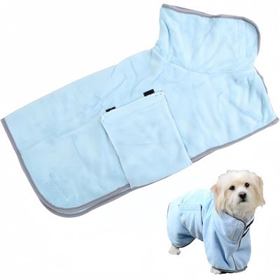 ZooVenture Peignoir Microfibre Bleu Pour Petit Chien