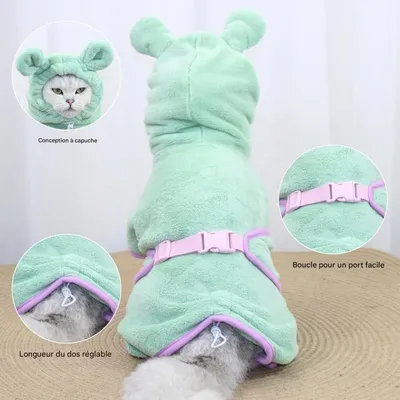 ZooVenture Bata de secado rápido para perros y gatos