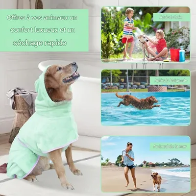 ZooVenture Peignoir De Séchage Rapide Pour Chien Et Chat