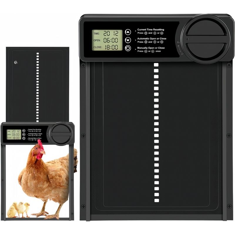 ZooVenture Porte Automatique Poulailler Anti - pincement Aluminium