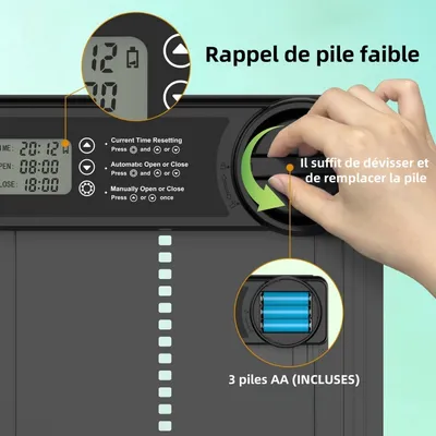 ZooVenture Porte Automatique Poulailler Anti - pincement Aluminium