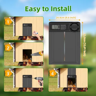 ZooVenture Porte Automatique Poulailler Anti - pincement Aluminium