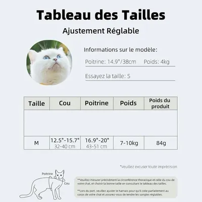 Zoomtopia Harnais de sécurité pour chat