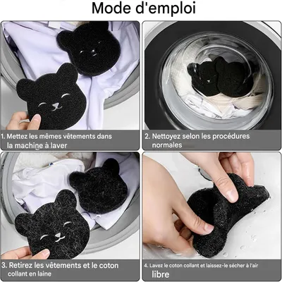 Rocky Ensemble de 10 feuilles anti - poils pour lave - linge