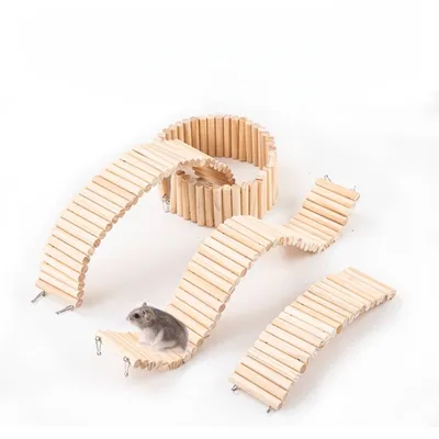 ZooVenture Puente de madera para mascotas pequeñas