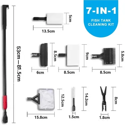 ZooVenture Outil De Nettoyage Aquarium 7 En 1 Pour Entretien Aquarium