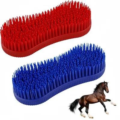 ZooVenture Juego de cepillos de silicona para el cuidado del caballo
