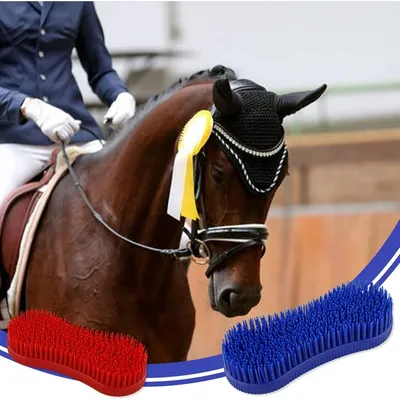 ZooVenture Lot de brosses de nettoyage en silicone pour chevaux ZooVenture Lot de brosses de nettoyage en silicone pour chevaux