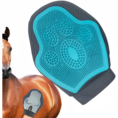 ZooVenture Mitaine de toilettage (outil de nettoyage) pour chevaux ZooVenture Mitaine de toilettage (outil de nettoyage) pour chevaux