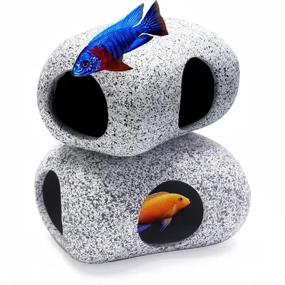 ZooVenture Deux Roches D'Abri Aquarium Pour Animaux Aquatiques Et Betta
