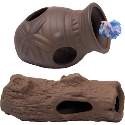 ZooVenture Décorations d'aquarium Cachettes céramiques pour poissons