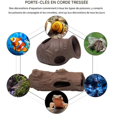 ZooVenture Décorations d'aquarium Cachettes céramiques pour poissons