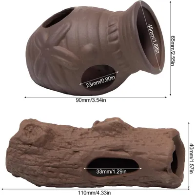 ZooVenture Décorations d'aquarium Cachettes céramiques pour poissons