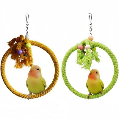 ZooVenture Deux Anneaux De Corde De Coton Jouet Balançoire Pour Oiseaux