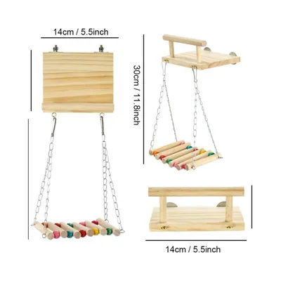 ZooVenture Balançoire en bois pour perroquet