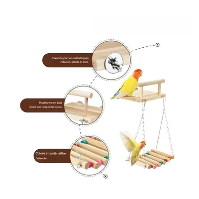 ZooVenture Balançoire en bois pour perroquet