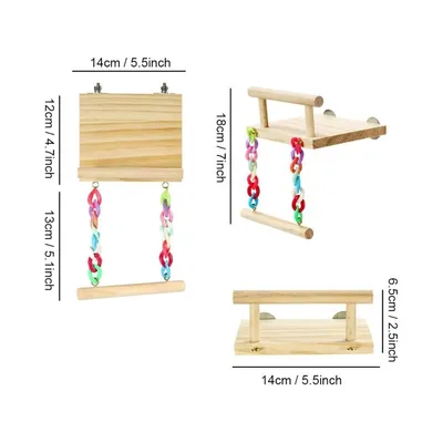 ZooVenture Balançoire en bois pour perroquet
