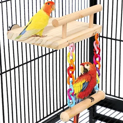 ZooVenture Balançoire en bois pour perroquet