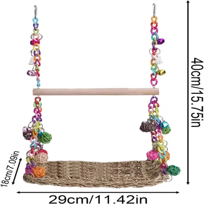 Rocky Balançoire en bois avec perchoir pour oiseaux