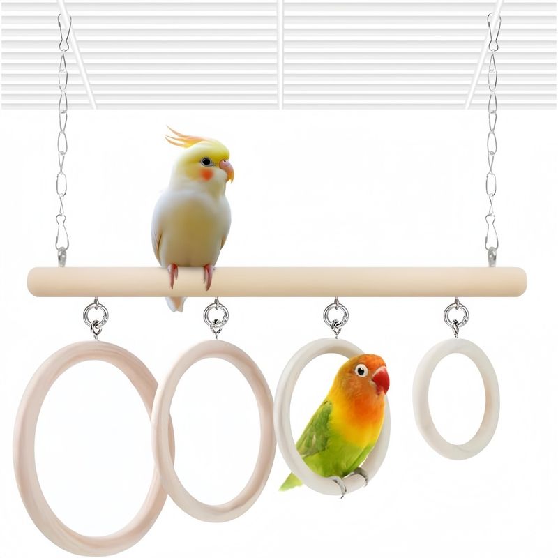 ZooVenture Jouet Balançoire à anneaux pour oiseaux de compagnie