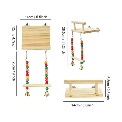 ZooVenture Balançoire en bois pour perroquet