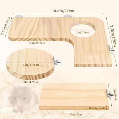 Zoomtopia Accessoire pour cage en bois pour petits animaux