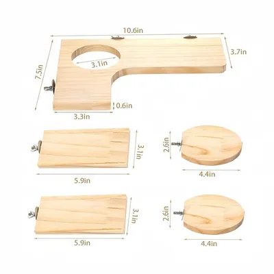 Zoomtopia Accessoire pour cage en bois pour petits animaux