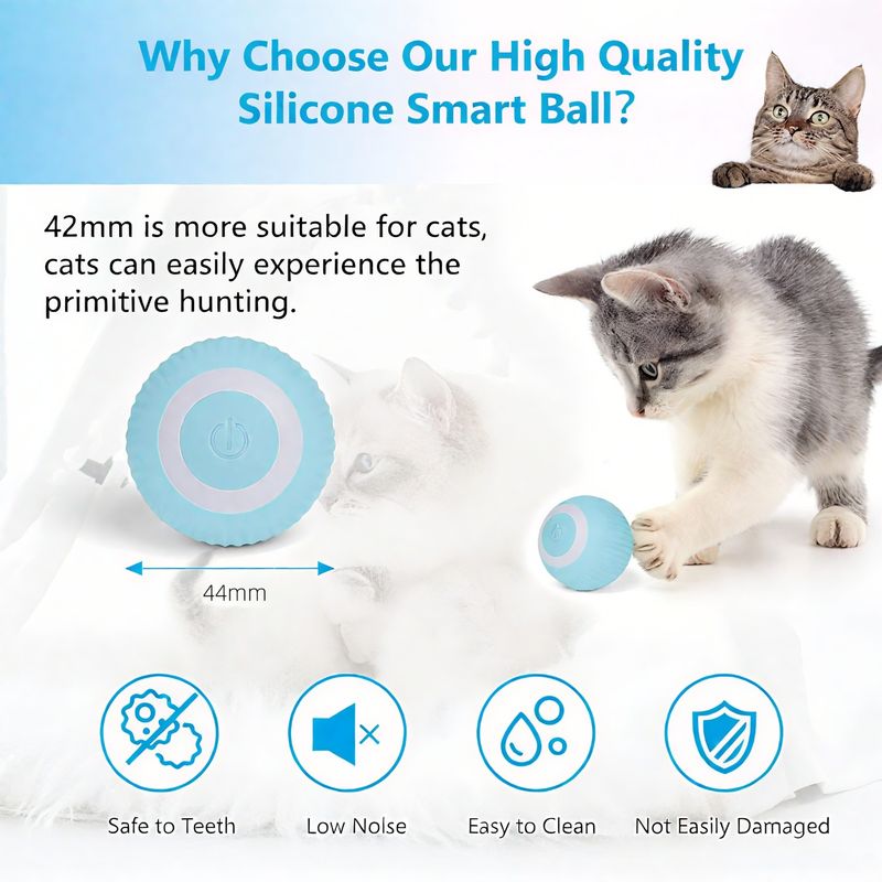 Rocky Paws Balle Intelligente Électrique pour Chat